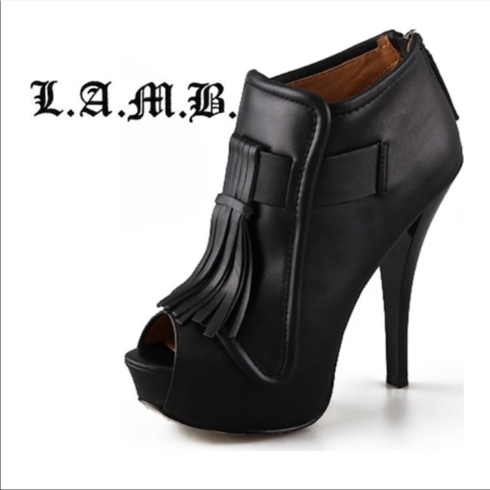 L.A.M.B. Nathan peep-toe bootie